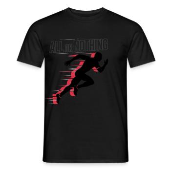 All Or Nothing Runner Silhouette Energy - Men's T-Shirt - black - Front - AI Model Male 178 light (178cm)