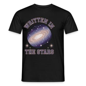 Written In The Stars Galaxy Design In The Universe - Men's T-Shirt - black - Front - AI Model Male 178 light (178cm)