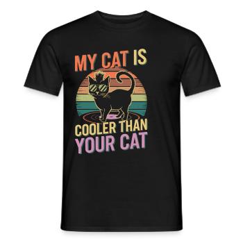 Mon chat est plus cool que ton chat Retro - T-shirt homme - noir - Devant - AI Model Male 178 light (178cm)