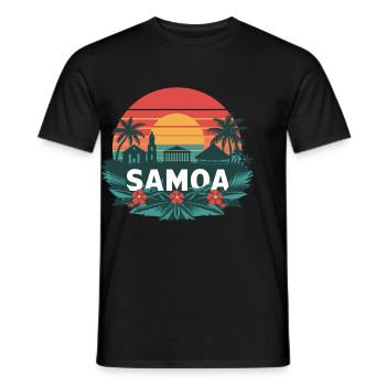 Discover the beauty of Samoa in the tropical - Men's T-Shirt - black - Front - AI Model Male 178 light (178cm)