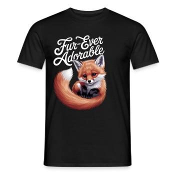 Fur-ever adorable fox illustration for - Men's T-Shirt - black - Front - AI Model Male 178 light (178cm)