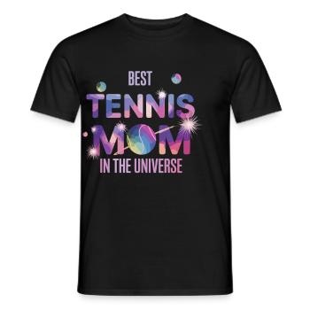 Best Tennis Mom In The Universe Galactic Funny - Men's T-Shirt - black - Front - AI Model Male 178 light (178cm)