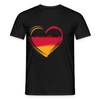 Coeur aux couleurs de l’Allemagne – Symbole patriotique - T-shirt homme - noir - Devant - AI Model Male 178 light (178cm)