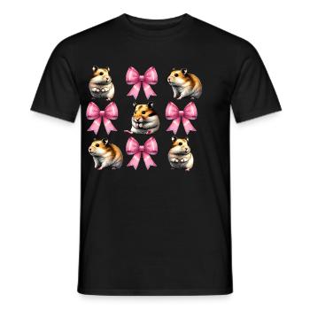 Coquette Bow Hamster Niedlich Hammy Mom Mothers - Männer T-Shirt - Schwarz - Vorne - AI Model Male 178 light (178cm)