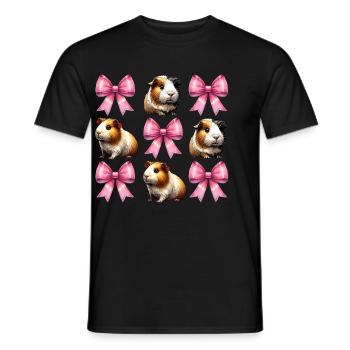 Coquette Bow Guinea Pig Cute Pet Mom Mothers - Men's T-Shirt - black - Front - AI Model Male 178 light (178cm)