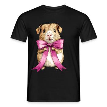 Coquette Bow Guinea Pig Cute Pet Mom Mothers - Men's T-Shirt - black - Front - AI Model Male 178 light (178cm)