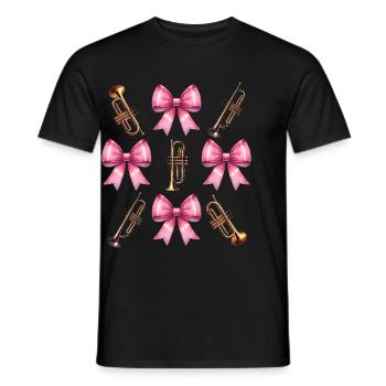 Coquette Bogen Trompete Instrument Trompeterin - Männer T-Shirt - Schwarz - Vorne - AI Model Male 178 light (178cm)