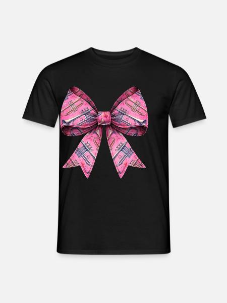 Coquette Bow Trumpet Instrument Pattern - Men's T-Shirt - black