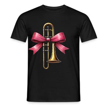 Kokette Bogen Posaunenmädchen Posaunist Mama - Männer T-Shirt - Schwarz - Vorne - AI Model Male 178 light (178cm)