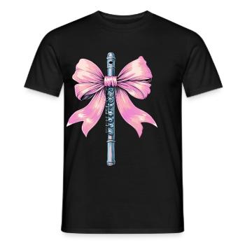 Coquette Bogen Flöte Mädchen Flötist Mom Mütter - Männer T-Shirt - Schwarz - Vorne - AI Model Male 178 light (178cm)
