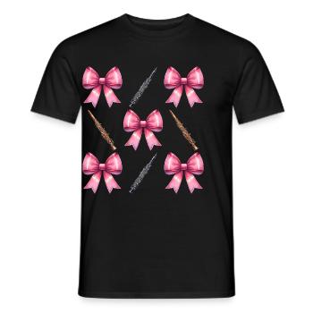 Coquette Bow Clarinet Girl Clarinetist Mom - Men's T-Shirt - black - Front - AI Model Male 178 light (178cm)