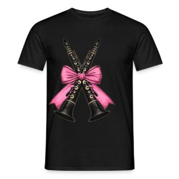 Coquette Bow Clarinette Fille Clarinettiste Maman - T-shirt homme - noir - Devant - AI Model Male 178 light (178cm)