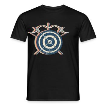 Bogenschießen Bogenschütze Bogen und Pfeil Retro - Männer T-Shirt - Schwarz - Vorne - AI Model Male 178 light (178cm)