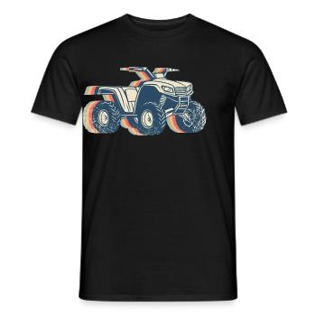 Atv Quad 4 Wheeler Retro Line Art - Männer T-Shirt - Schwarz - Vorne - AI Model Male 178 light (178cm)