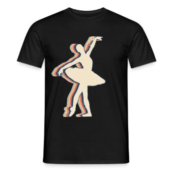 Ballet Dance Ballerina Dancer Retro Line Art - Men's T-Shirt - black - Front - AI Model Male 178 light (178cm)