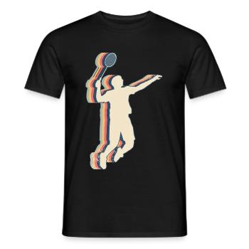 Badminton Spieler Mannschaft Trainer Trainer Retro - Männer T-Shirt - Schwarz - Vorne - AI Model Male 178 light (178cm)