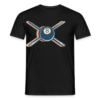 Billard Pool Queue Spieler Team Retro Line Art - Männer T-Shirt - Schwarz - Vorne - AI Model Male 178 light (178cm)
