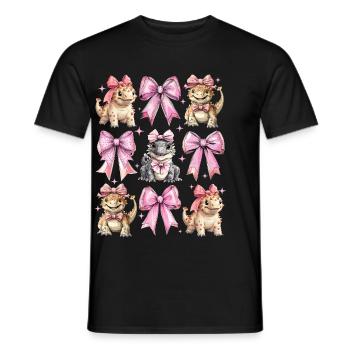 Coquette Bogen Ankylosaurus Dinosaurier Mädchen - Männer T-Shirt - Schwarz - Vorne - AI Model Male 178 light (178cm)