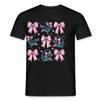 Coquette Bogen Mosasaurus Dinosaurier Mädchen Mama - Männer T-Shirt - Schwarz - Vorne - AI Model Male 178 light (178cm)