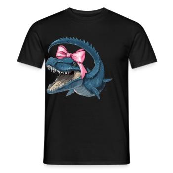Coquette Bogen Mosasaurus Dinosaurier Mädchen Mama - Männer T-Shirt - Schwarz - Vorne - AI Model Male 178 light (178cm)