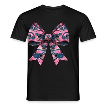 Coquette Bogen Mosasaurus Dinosaurier Muster - Männer T-Shirt - Schwarz - Vorne - AI Model Male 178 light (178cm)