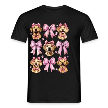 Coquette Bow Labrador Chien Maman Fille Rose - T-shirt homme - noir - Devant - AI Model Male 178 light (178cm)