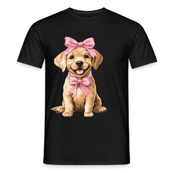 Coquette Bow Labrador Chien Maman Fille Rose - T-shirt homme - noir - Devant - AI Model Male 178 light (178cm)