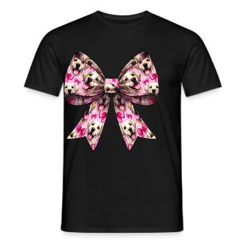 Coquette Bow Labrador Dog Pattern Mom - Men's T-Shirt - black - Front - AI Model Male 178 light (178cm)