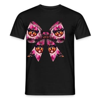 Coquette Bow Rottweiler Dog Pattern Mom Girl - Men's T-Shirt - black - Front - AI Model Male 178 light (178cm)