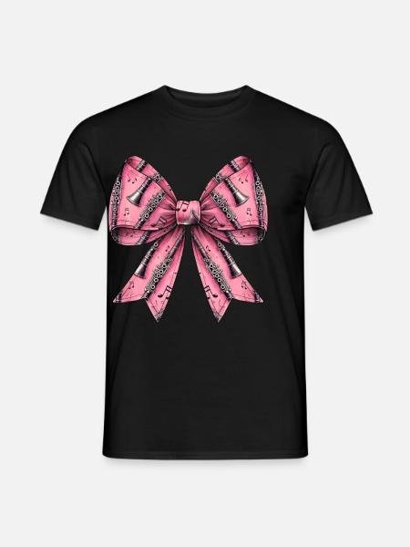 Coquette Bogen Klarinette Mädchen Muster - Männer T-Shirt - Schwarz