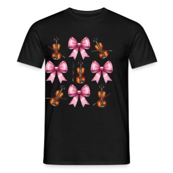 Coquette Bogen Violine Mädchen Geigerin Mom Mütter - Männer T-Shirt - Schwarz - Vorne - AI Model Male 178 light (178cm)
