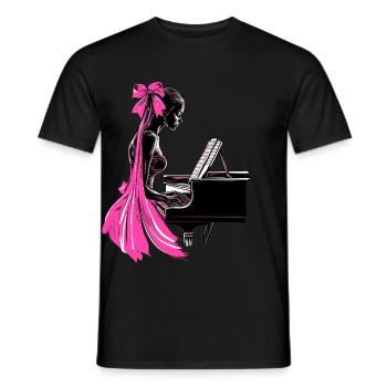 Coquette Bogen Pianist Klavier Mädchen Mom Mütter - Männer T-Shirt - Schwarz - Vorne - AI Model Male 178 light (178cm)