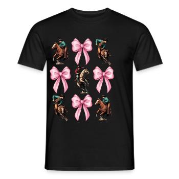 Coquette Bow Rodeo Barrel Racer Barrel Racing Mom - Männer T-Shirt - Schwarz - Vorne - AI Model Male 178 light (178cm)