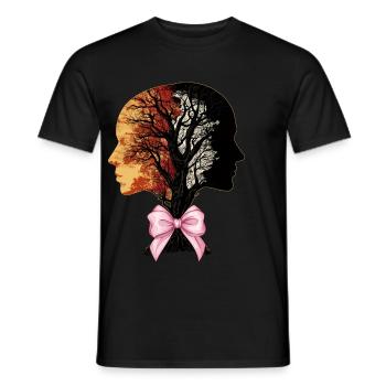Coquette Bow Genealogy DNA Tree - Men's T-Shirt - black - Front - AI Model Male 178 light (178cm)