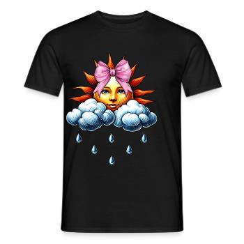 Kokette Bogen Meteorologie Sonne Wolken - Männer T-Shirt - Schwarz - Vorne - AI Model Male 178 light (178cm)