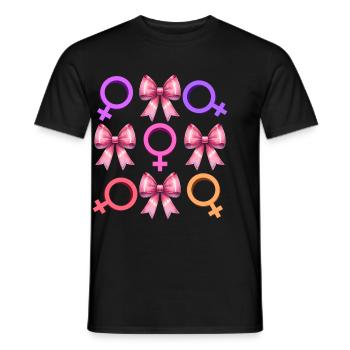 Kokette Schleife Feministisches Symbol Feminismus - Männer T-Shirt - Schwarz - Vorne - AI Model Male 178 light (178cm)