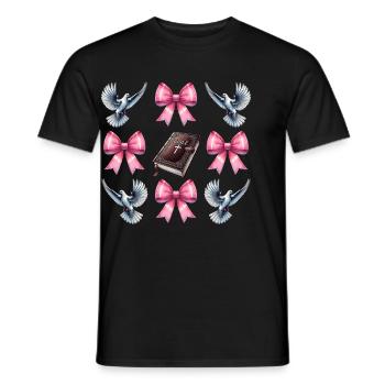 Kokette Bogen Christlicher Pastor Bibel Taube Mama - Männer T-Shirt - Schwarz - Vorne - AI Model Male 178 light (178cm)
