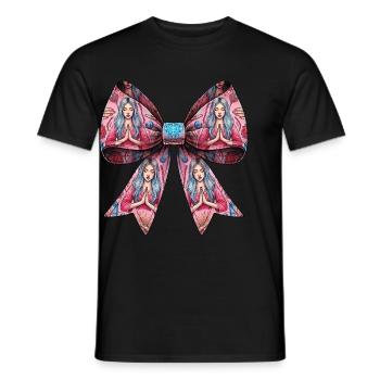Coquette Bow Reiki Healer Healing Pattern Mom - Men's T-Shirt - black - Front - AI Model Male 178 light (178cm)