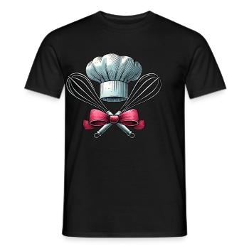 Coquette Schleife Backen Chefkoch Hut Schneebesen - Männer T-Shirt - Schwarz - Vorne - AI Model Male 178 light (178cm)
