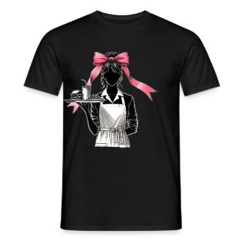 Coquette Bow Lunch Lady Cafeteria Worker Mom - Men's T-Shirt - black - Front - AI Model Male 178 light (178cm)