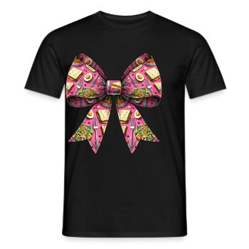 Coquette Bow Lunch Lady Cafeteria Worker - Men's T-Shirt - black - Front - AI Model Male 178 light (178cm)