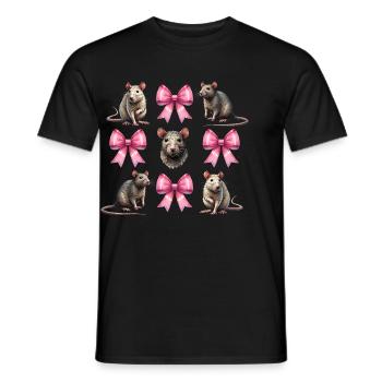 Coquette Bogen Ratte Maus Mama Muttertag Mädchen - Männer T-Shirt - Schwarz - Vorne - AI Model Male 178 light (178cm)