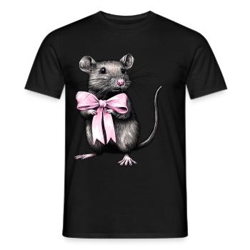 Coquette Bow Rat Mouse Mom Mother's Day Girl - Men's T-Shirt - black - Front - AI Model Male 178 light (178cm)