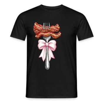 Coquette Bow Lanières de bacon Porc Maman - T-shirt homme - noir - Devant - AI Model Male 178 light (178cm)