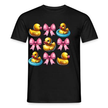 Coquette Bow Rubber Ducky Ducky Mom Mothers Day - Men's T-Shirt - black - Front - AI Model Male 178 light (178cm)