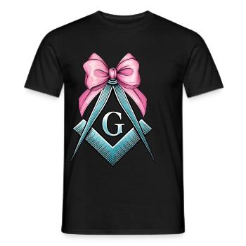 Coquette Bogen Quadrat Zirkel Freimaurerei Mom - Männer T-Shirt - Schwarz - Vorne - AI Model Male 178 light (178cm)