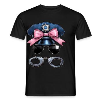 Coquette Bow Policeman Hat Lunettes de soleil - T-shirt homme - noir - Devant - AI Model Male 178 light (178cm)