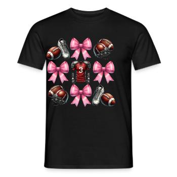 Kokette Bogen Fußballspieler Mutter Muttertag - Männer T-Shirt - Schwarz - Vorne - AI Model Male 178 light (178cm)