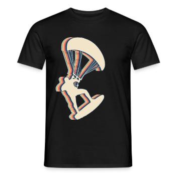 Kitesurfing Kite Surfer Retro Line Art - Men's T-Shirt - black - Front - AI Model Male 178 light (178cm)