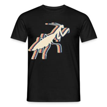 Mantis Praying Mantis Insect Retro Line Art - Men's T-Shirt - black - Front - AI Model Male 178 light (178cm)